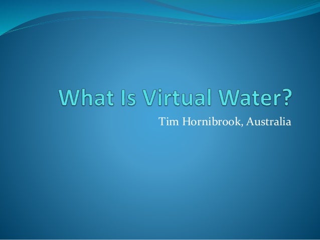 virtual water use