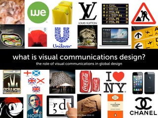 what is visual communications design?
the role of visual communications in global design
!
Paul Vickers / Ecole Bleue 2014-15
 
