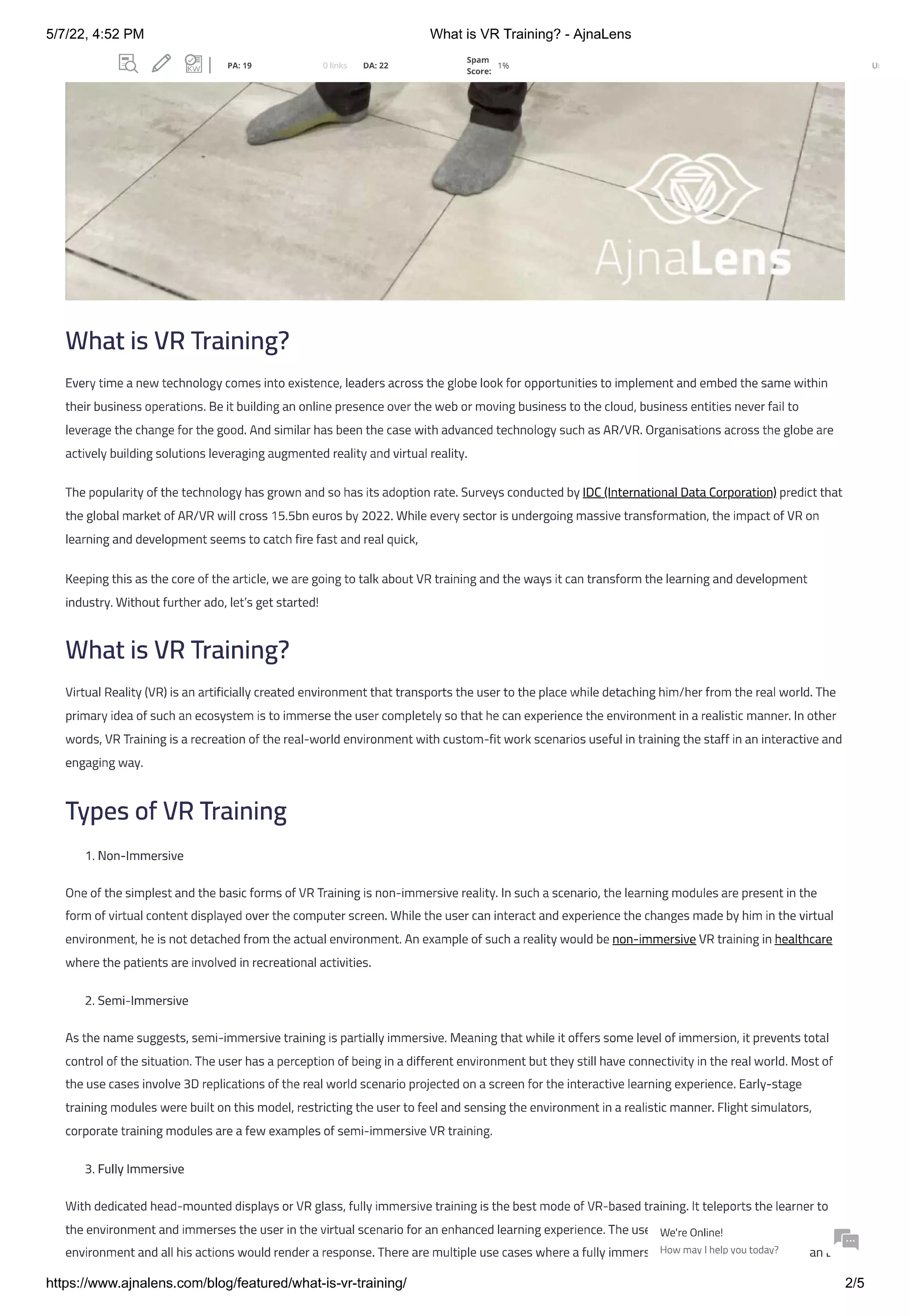 What is VR Training? | PDF