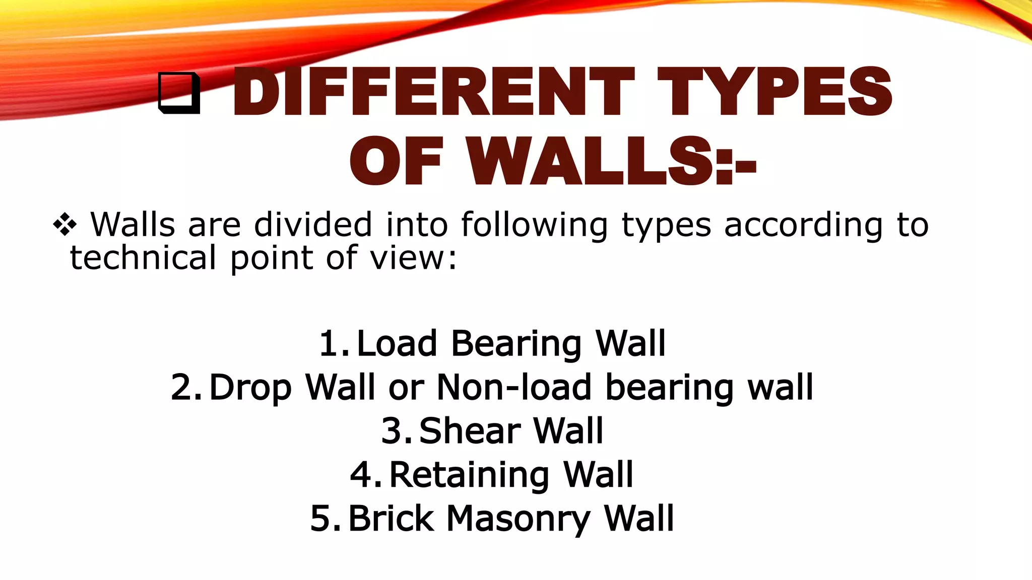 What is wall? Different types of wall. | PPTX