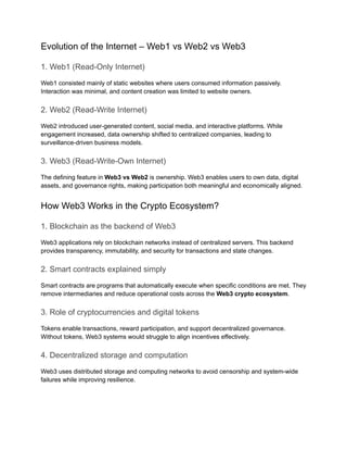 What Is Web3 in Crypto? Meaning, How It Works, Use Cases & Future | PDF
