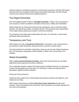 What Is Web3 in Crypto? Meaning, How It Works, Use Cases & Future | PDF