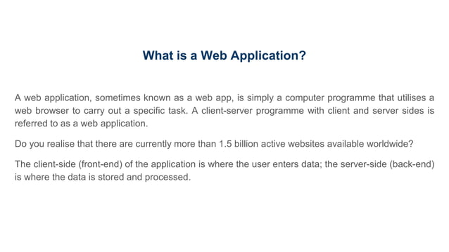 What is Web Application Development? | PPT