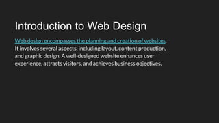What is Web Design? An Introduction to the Basics | PDF