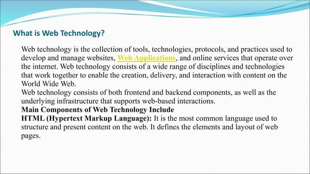 What is Web Technology? | PPT
