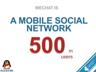 WECHAT IS 
A MOBILE SOCIAL NETWORK 
m 
users  