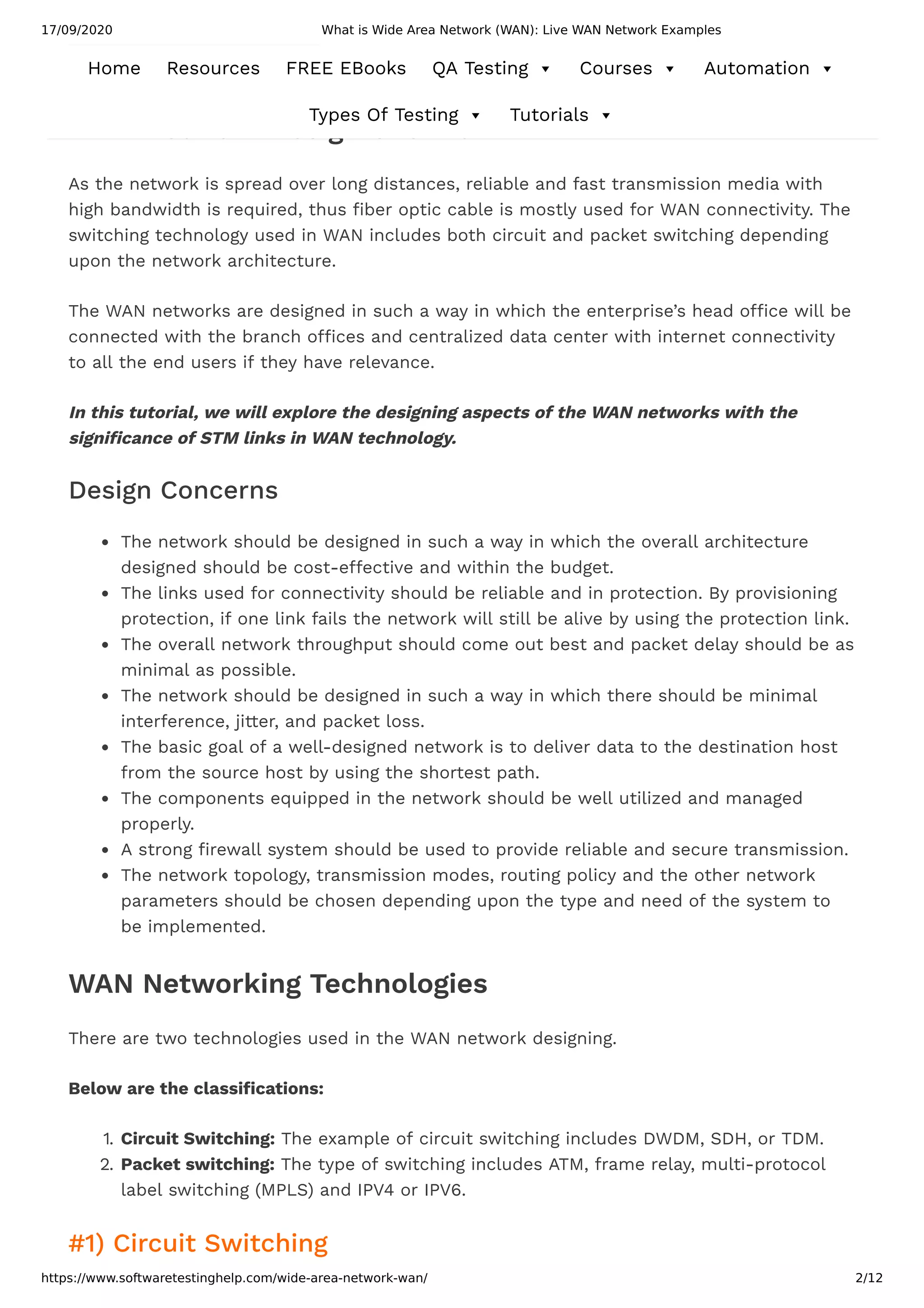 What Is Wide Area Network (WAN): Live WAN Network Examples : Notes | PDF