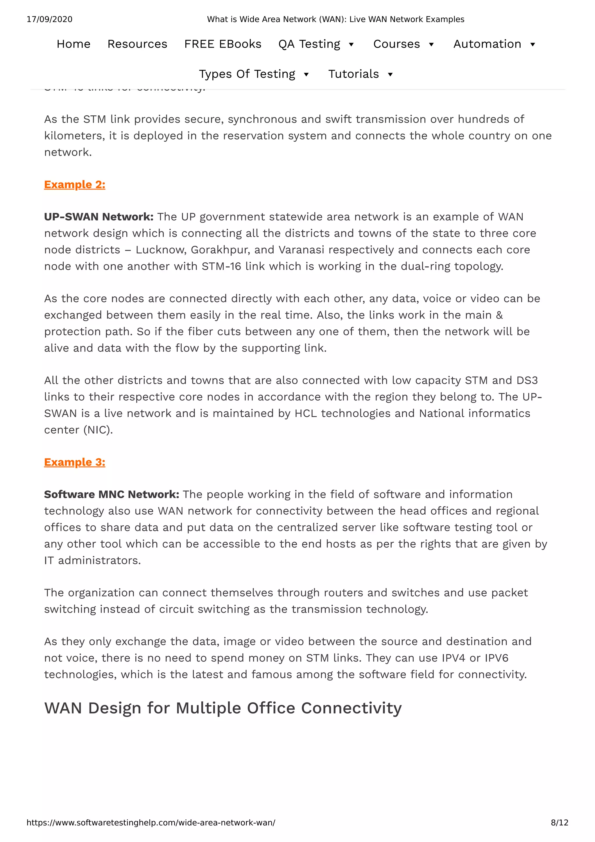 What Is Wide Area Network (WAN): Live WAN Network Examples : Notes | PDF