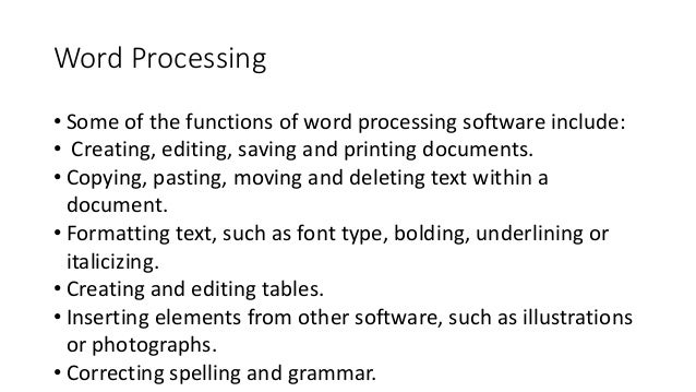 What is word processing software