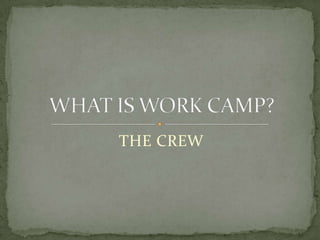 THE CREWWHAT IS WORK CAMP?