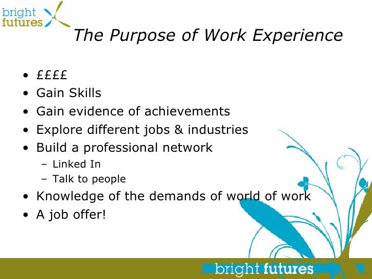 Bright Futures What Is Work Experience