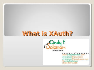 What is XAuth? 