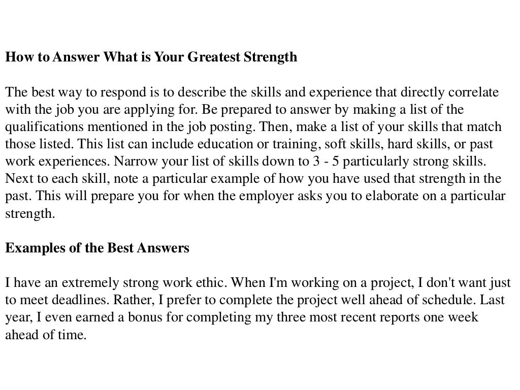 What is your greatest strength interview question answer