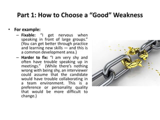 Main Weakness Reference Example What is your greatest weakness - Interview Questions - Manu Melwin Joy ...