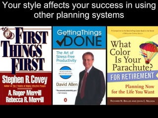 Your style affects your success in using other planning systems 