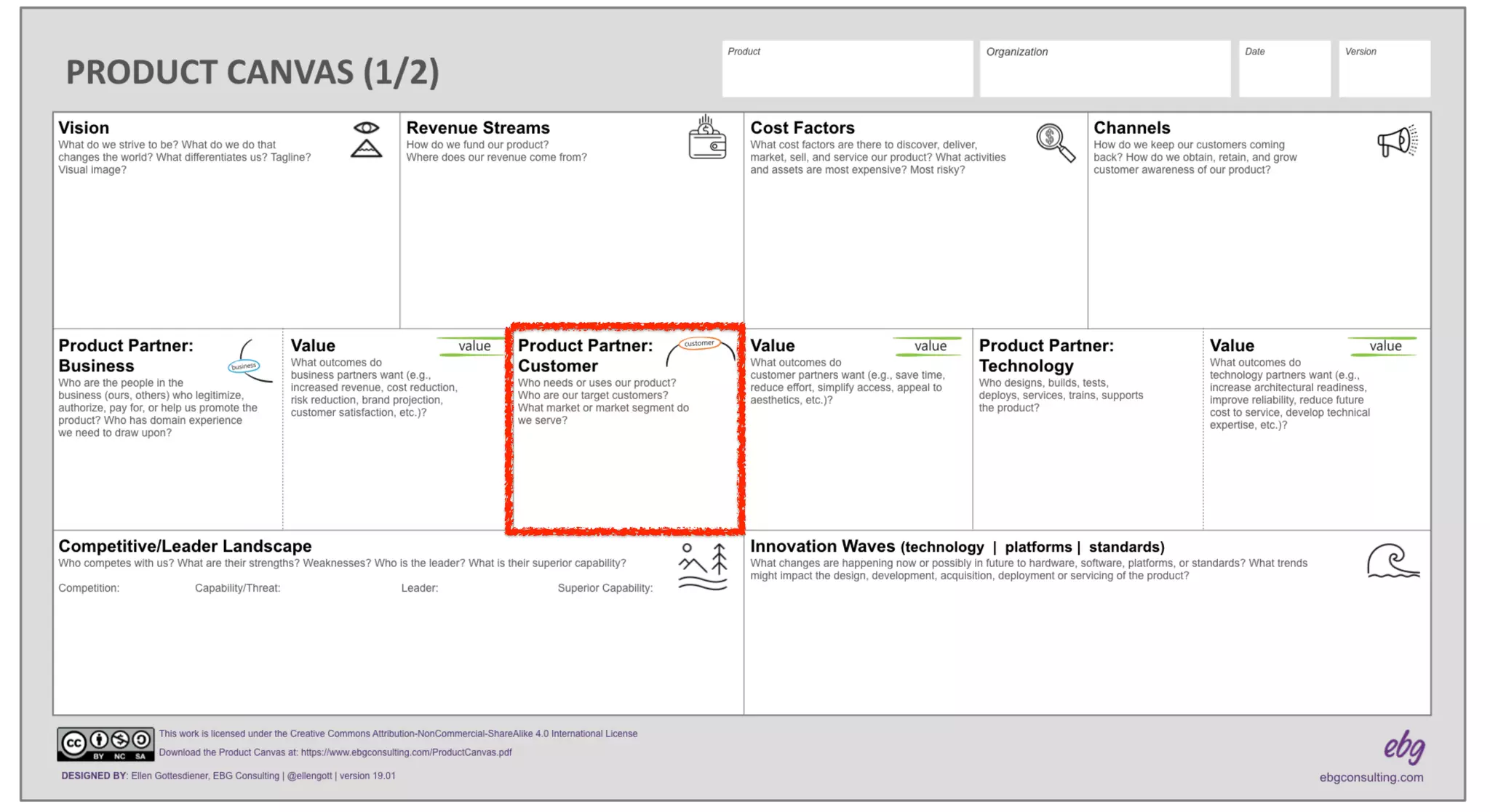 © 2019 by EBG Consulting and Andy Repton
@ellengott | @reptonandy
Pick one, go deep - product canvas
 