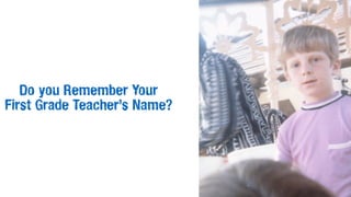 Do you Remember Your
First Grade Teacher’s Name?
 