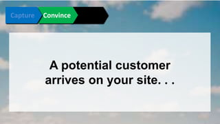 Connect Convince Convert 
A potential customer 
arrives on your site. . . 
 