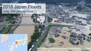 • a
2018 Japan Floods
(July, 224 people died)
Source: https://www.pref.hiroshima.lg.jp/uploaded/attachment/322119.pdf
 