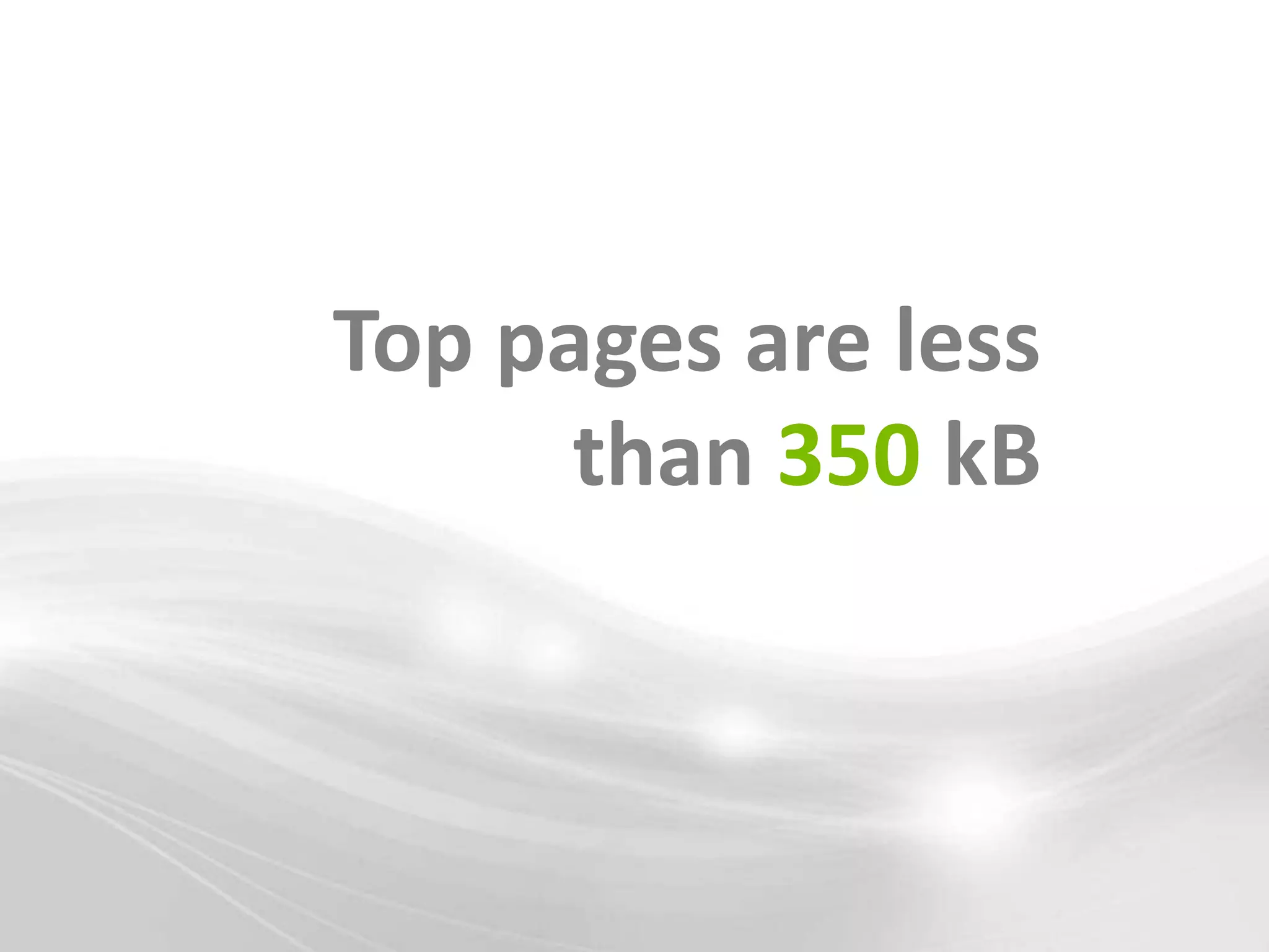 Top pages are less
      than 350 kB
 