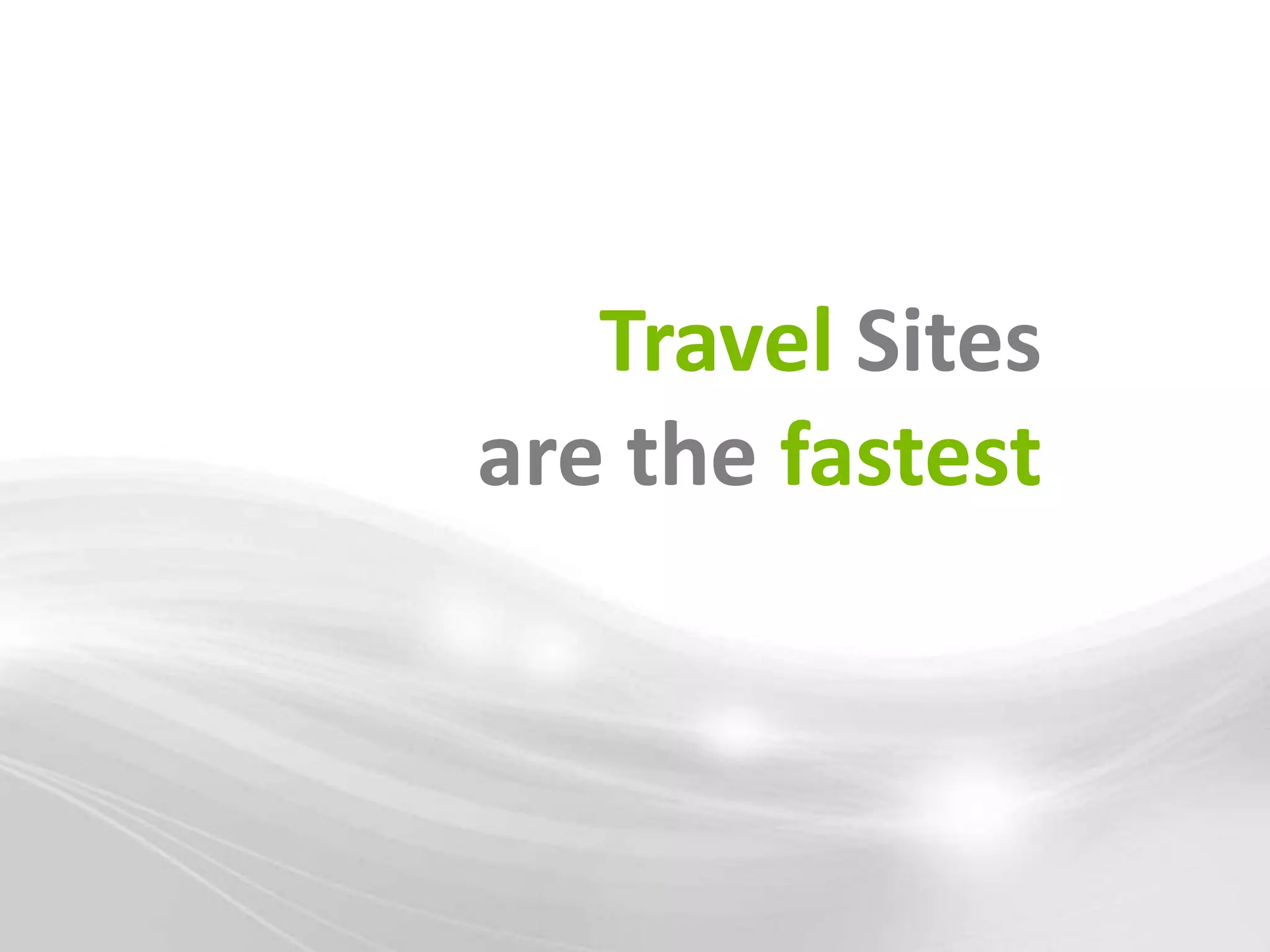 Travel Sites
are the fastest
 