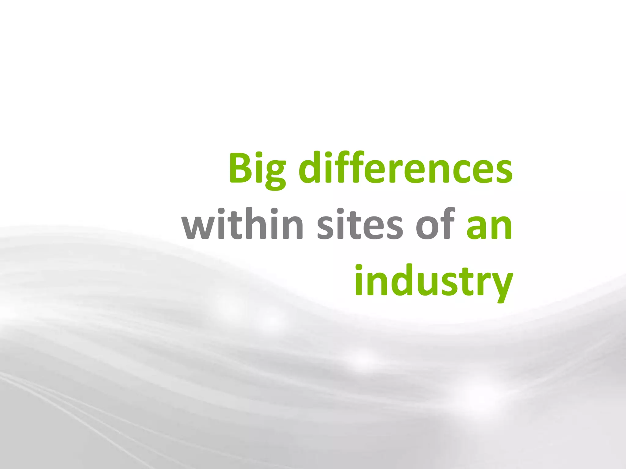 Big differences
within sites of an
         industry
 