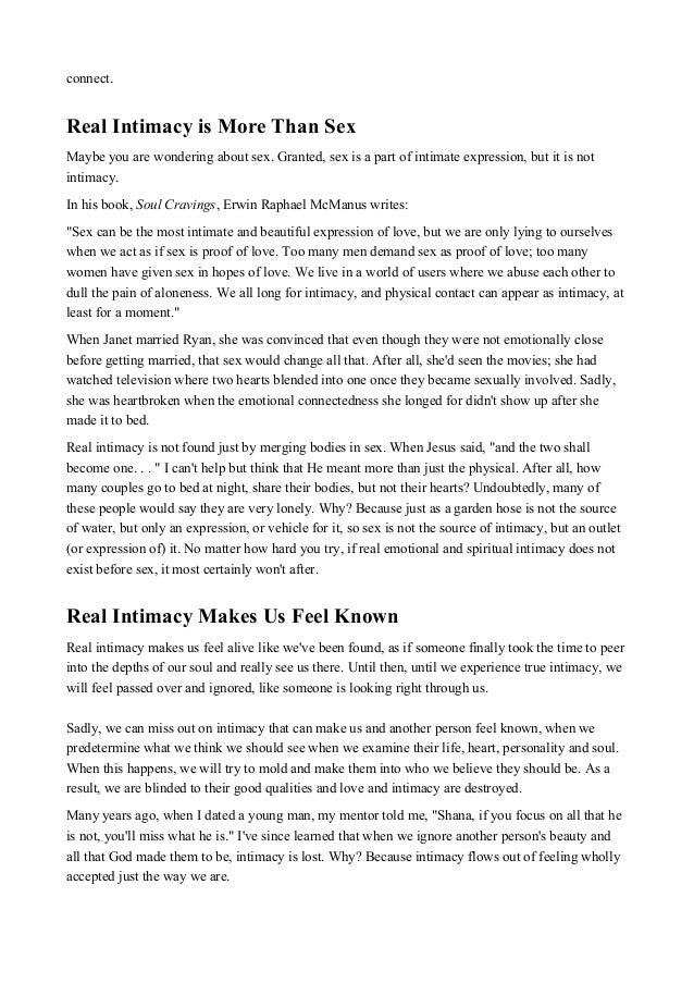 What it means to be intimate