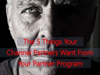 The 5 Things Your
Your Partner Program
Channel Partners Want From
 