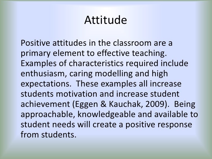 teachers attitude essay