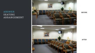 ANSWER
SEATING
ARRANGEMENT
BEFORE
AFTER
 