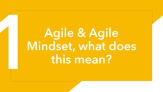 Agile & Agile
Mindset, what does
this mean?
1
1
 