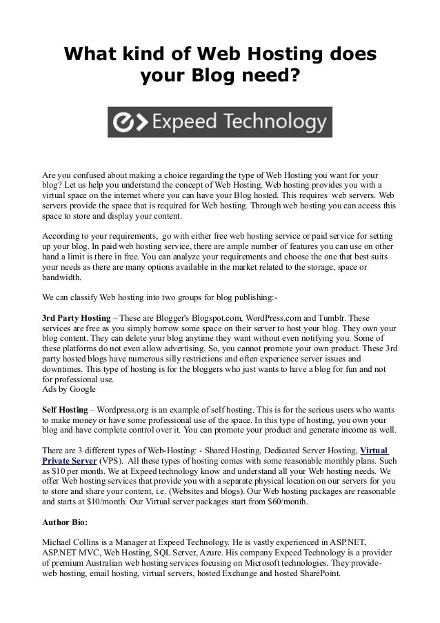 What Kind Of Web Hosting Does Your Blog Need Images, Photos, Reviews