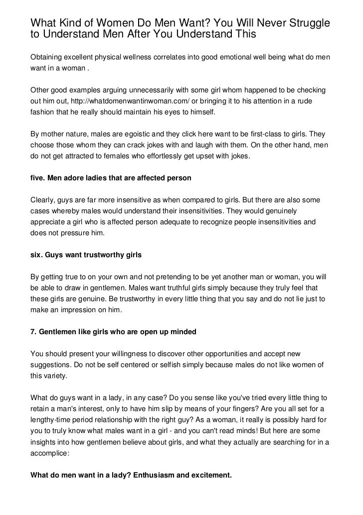 What do men want in a woman Simple Things Women Want In A