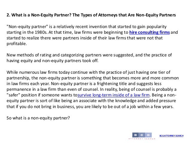 Non equity partner