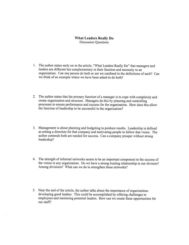 what leaders really do When asked to design a program to develop academic leaders in their university, the authors sought guidance but what is 'it' • what do we understand academic leadership to be kotter, j (1990) what leaders really do harvard. what leaders really do When asked to design a program to develop academic leaders in their university, the authors sought guidance but what is 'it' • what do we understand academic leadership to be kotter, j (1990) what leaders really do harvard.