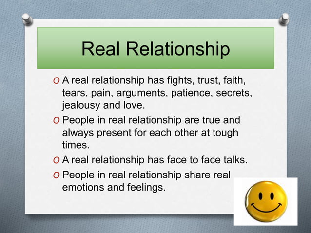 Real Vs. Virtual Relationship | PPT