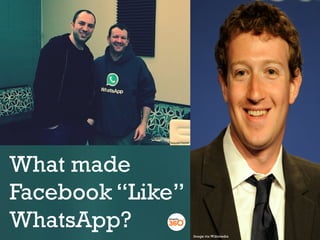 What made
Facebook “Like”
WhatsApp?
Image via Wikimedia

 
