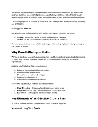 Building a Winning Business Growth Strategy for Sustainable Success | PDF