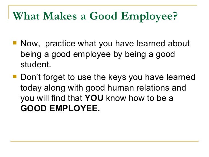 how to be a good employee
