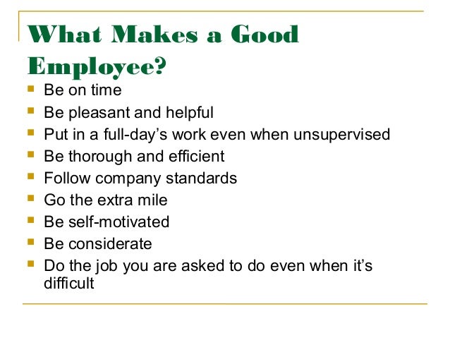what qualities make a good employee