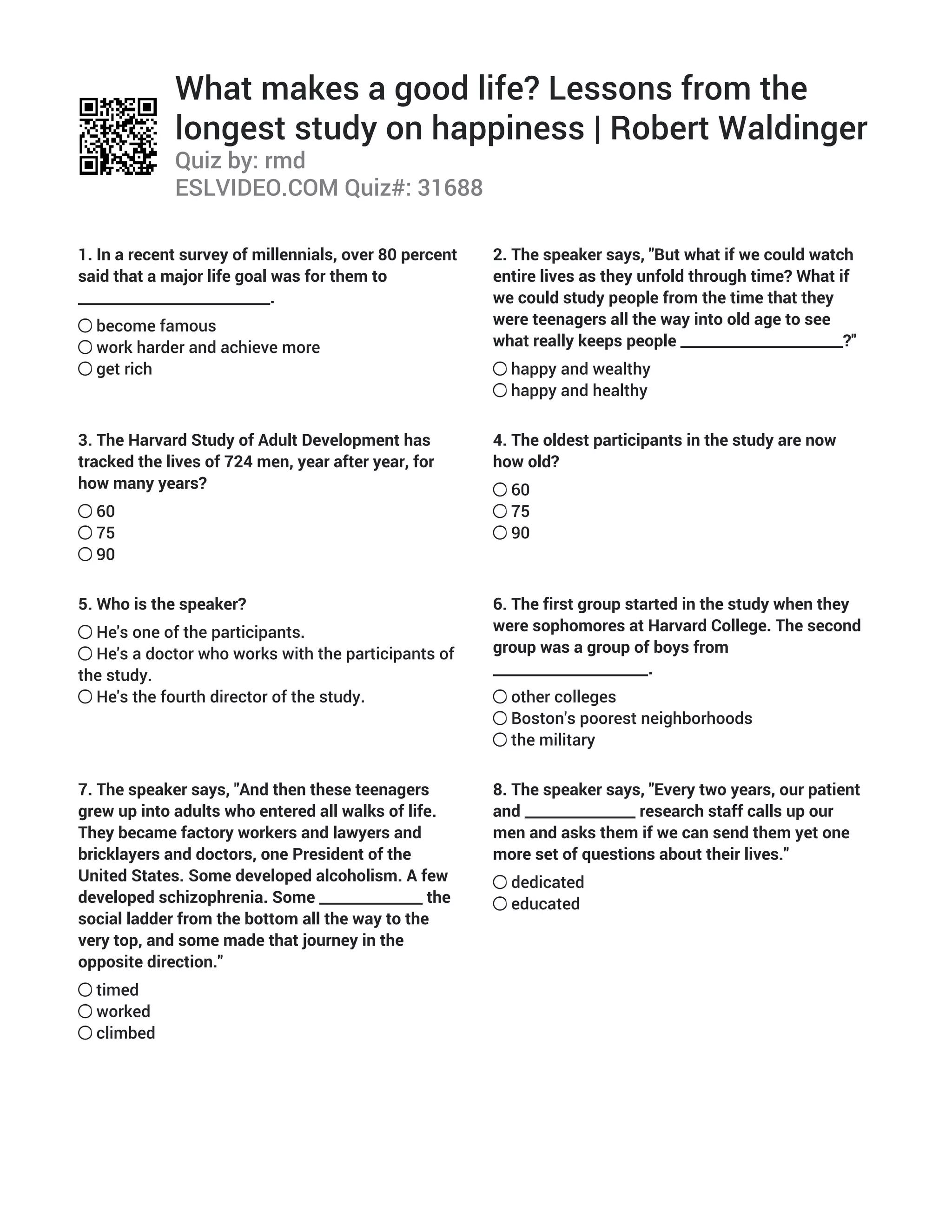 What makes a good life lessons from the longest study on happiness