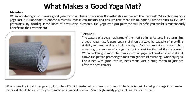 what makes a good yoga mat