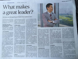 What Makes a Great Leader?  Six traits that distinguish good leaders from mediocre ones