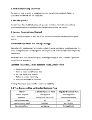 What Makes an E-2 Visa Business Plan USCIS-Compliant? | PDF