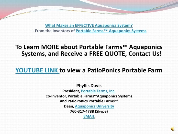 what makes an effective aquaponics system?