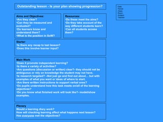 What makes an outstanding lesson jan 2012 | PPT