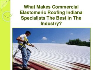 What Makes Commercial
Elastomeric Roofing Indiana
Specialists The Best in The
Industry?
 