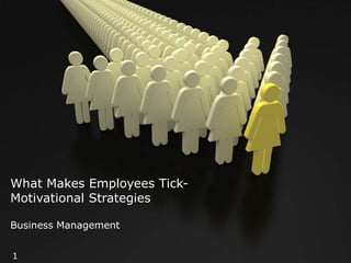 What Makes Employees TickMotivational Strategies
Business Management
1

 