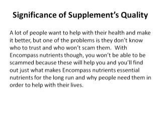 What Makes Encompass Nutrients essential Nutrients