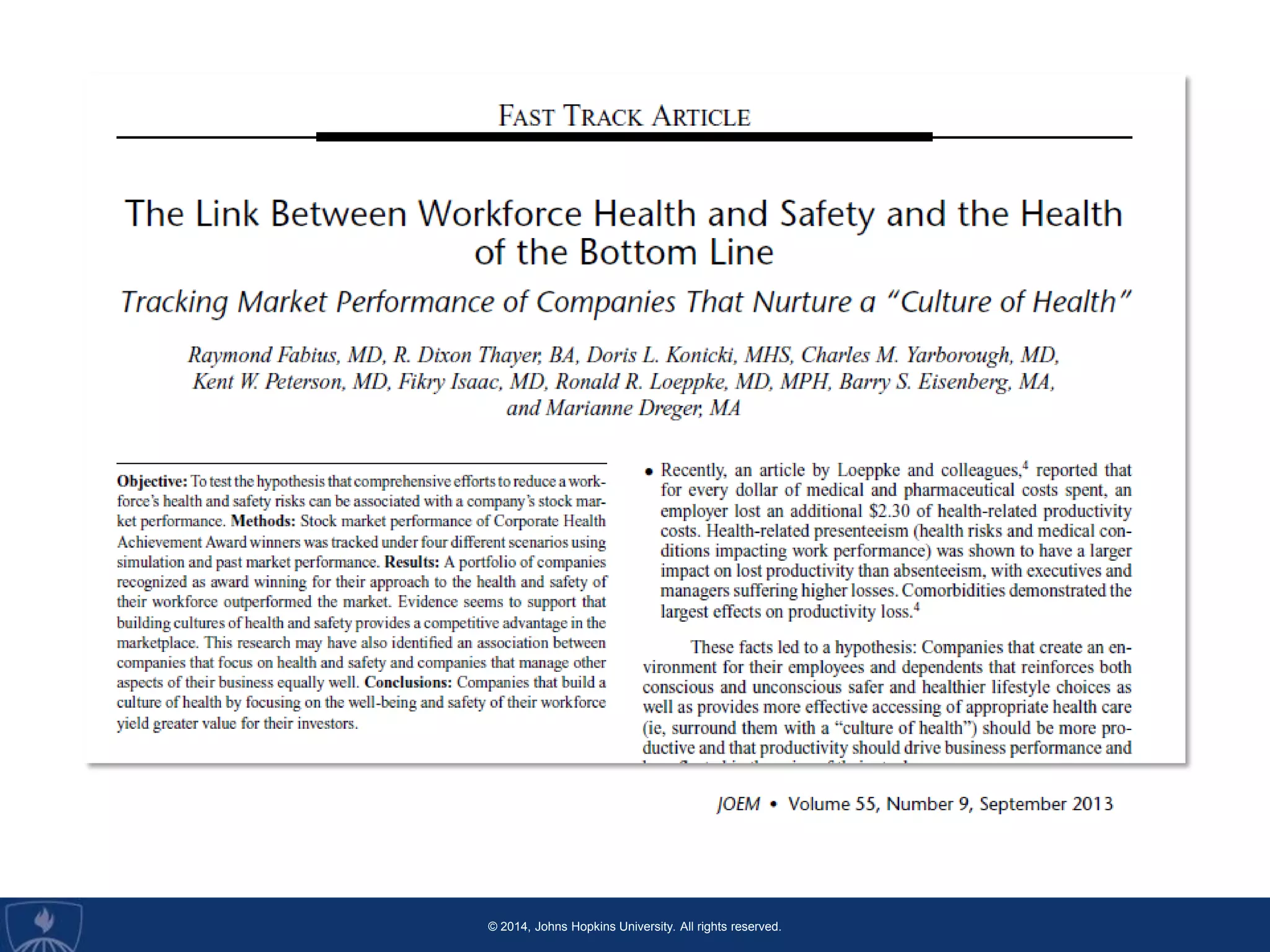 © 2014, Johns Hopkins University. All rights reserved.
Header/Full Bleed Image
Name/Subject Subhead
Title/caption
Title/caption
 